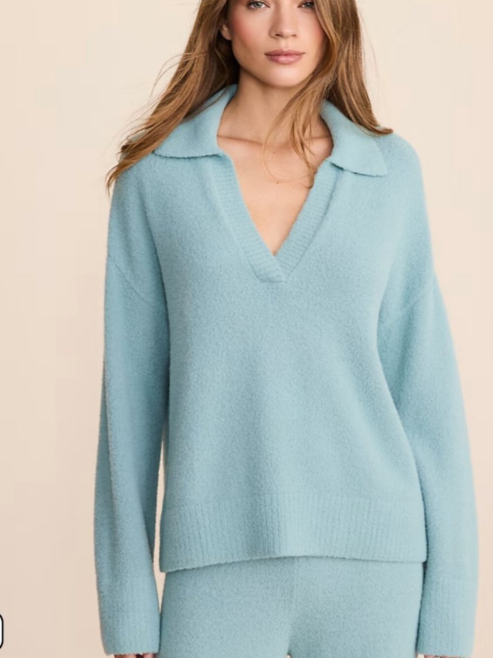 Lou & Grey Fuzzy Polo Sweater
